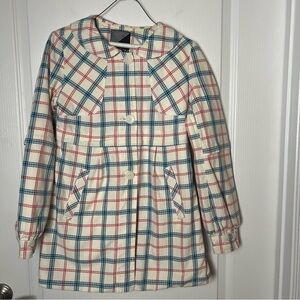 Volcom, adorable red, blue, cream plaid jacket size Jr S